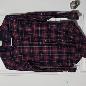 Love Notes Red and Blue Plaid Women's Shirt